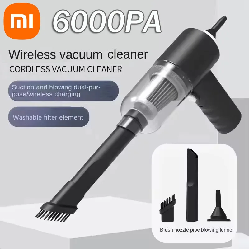 Xiaomi Wireless Vacuum Cleaner Portable Dual Use For Home and Car 120W 6000PA Vehicles Small Pump Handheld Car Vacuum Cleaner