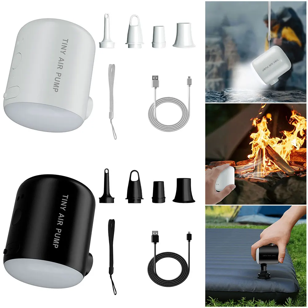 Camping Light Wireless Air Compressor 4000Pa Mini Inflate Deflate Pump 160LM Outdoor Inflator Pump for Inflatable Mats Swim Ring