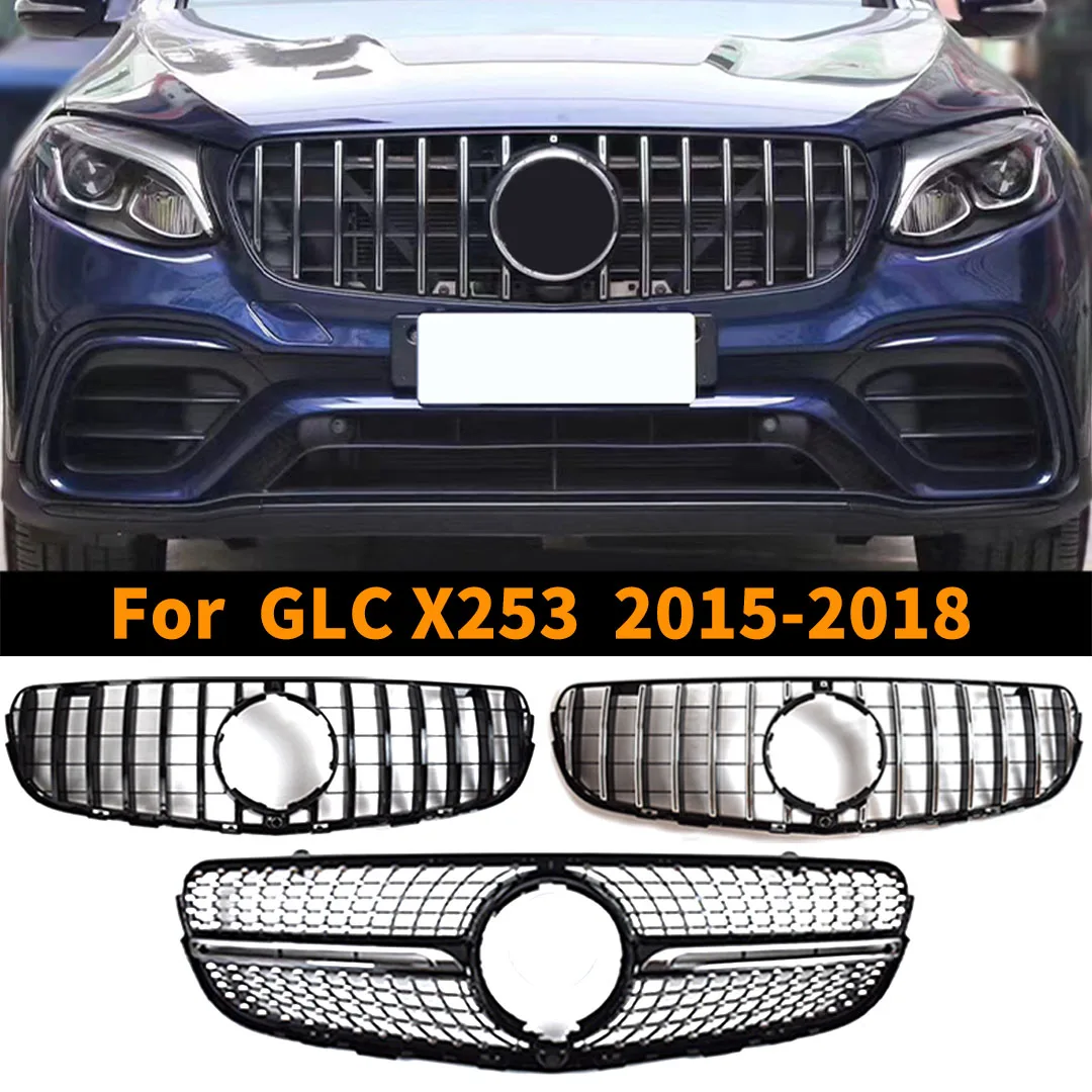 GT Diamond Style Front Grille for Mercedes-Benz GLC X253 (2015-2018) GLC200/220/250/300/350 – Bumper Mesh Grill