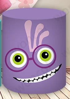 Monsters, Inc. Boo Round Backdrop Girls Birthday Backdrop Monsters, Inc. Mike Wazowski James P. Sullivan Cylinder Cover Prop