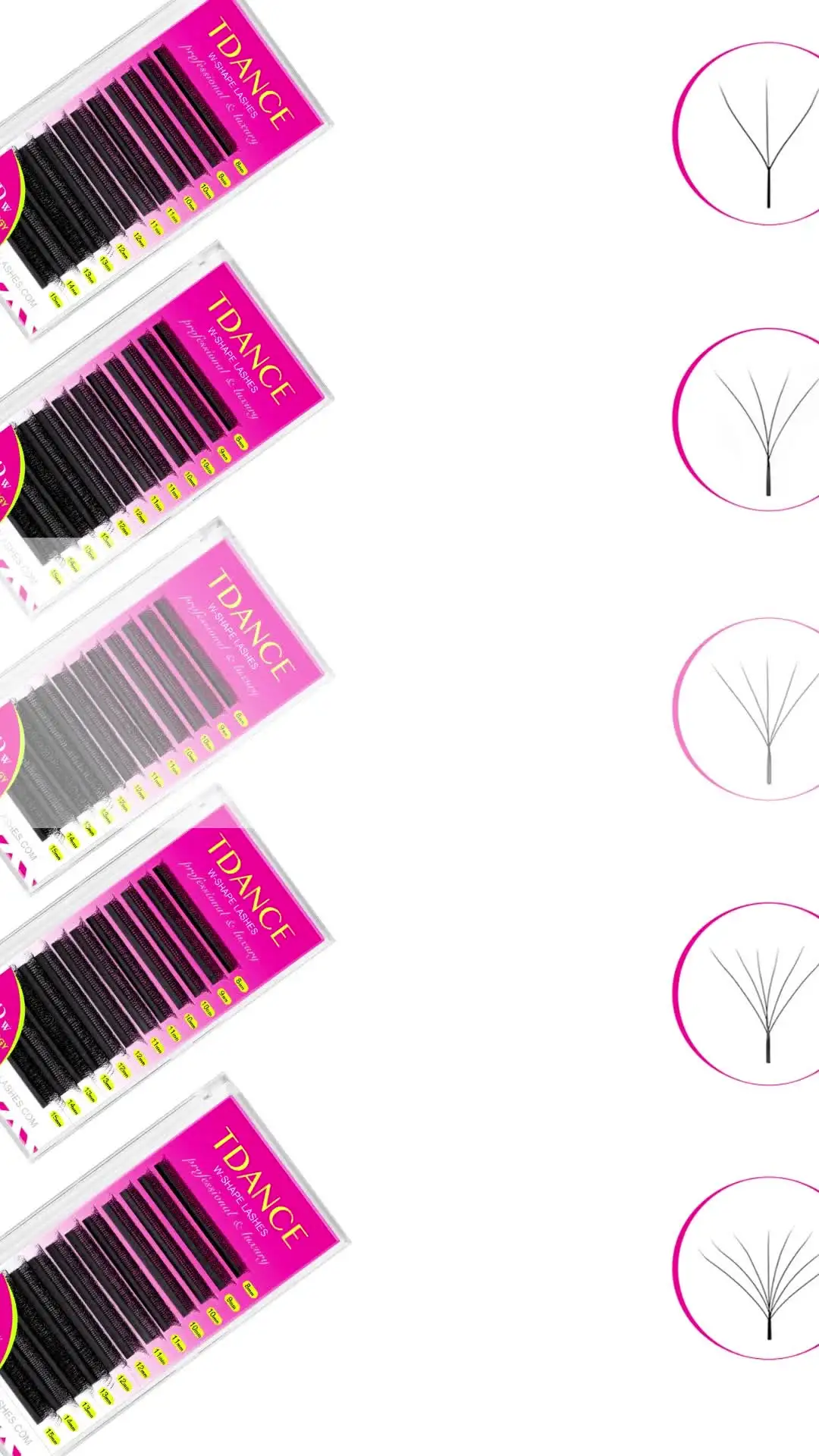 TDANCE 3D 4D 5D 6D Premade Fans Eyelash Extension W Style Faux Mink Natural Soft Bloom Lash Automatic Flowering Volume Eyelashes