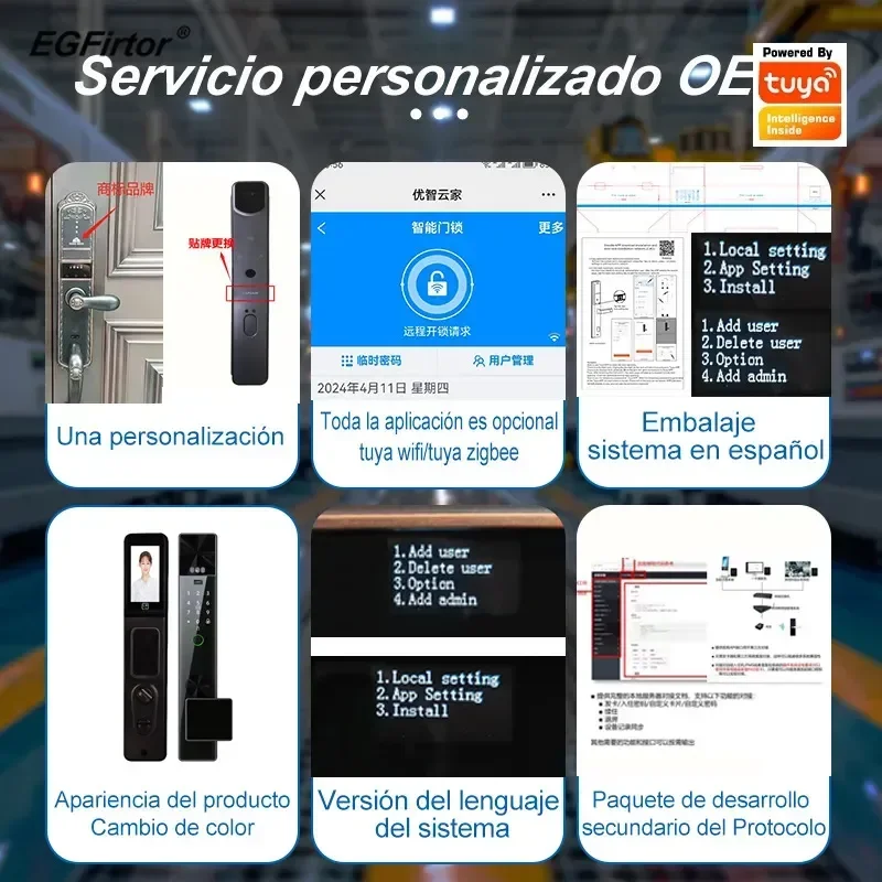 for Cross-border graffiti smart lock facial recognition Spanish smart door lock automatic fingerprint smart lock entry door