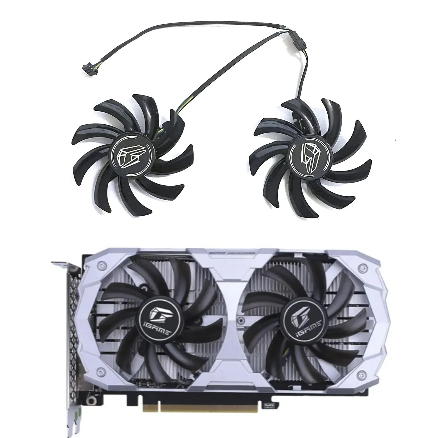 

2 Stuks 85Mm 4pin Igame Gtx1650 Gpu Ventilator Geschikt Voor Kleurrijke Igame Geforce Gtx 1650 Super Ultra 4G Grafische Kaart Ko