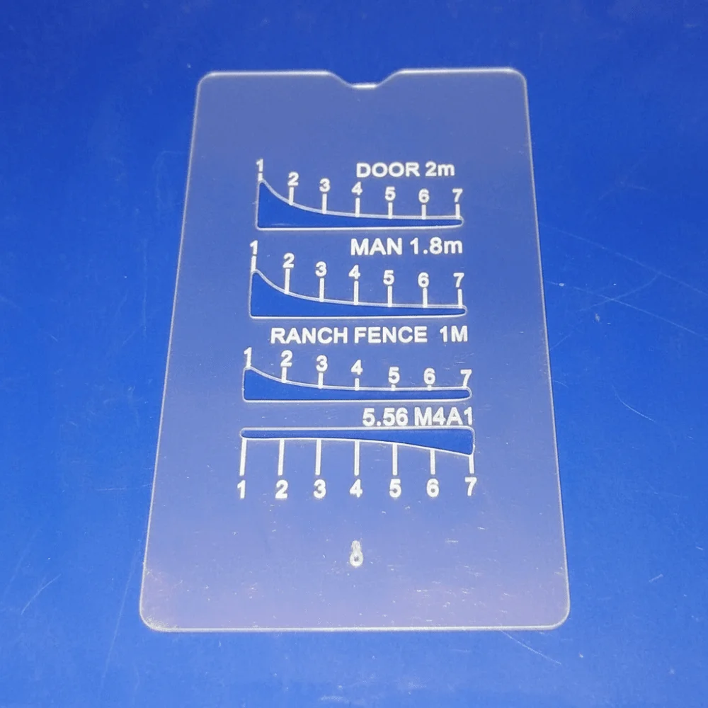 Acrylic Range Finder Card Hunting Ruler Square Coordinate Grid Reader Outdoor Auxiliary Ruler Auxiliary Rangefinder