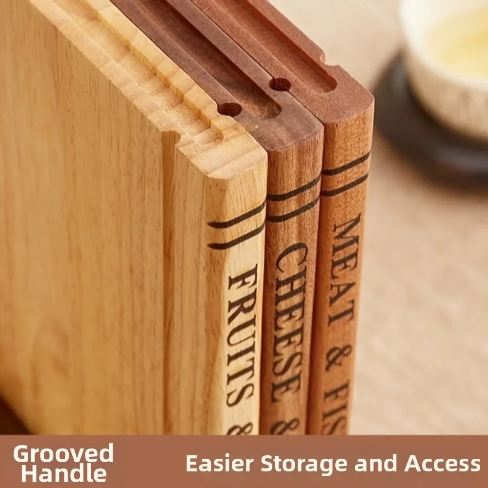 1/3 Pieces Multi-Functional Wooden Cutting Board Thickened Minimalist Book Chopping Block Large Size Serving Board
