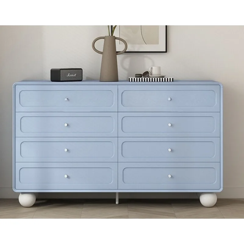 

Eight or nine chest cabinets, high-end simple modern bedroom, blue retro cabinet, multi-functional