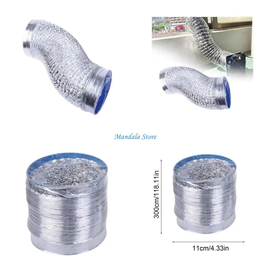 U2JC 110mm Air Aluminum Ducting Venting Pipe for Grow Tents and Hydroponic System