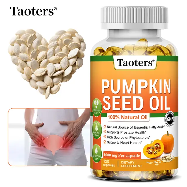 Pumpkin Seed Oil Capsules - Promotes Hair Growth, Urinary Tract and