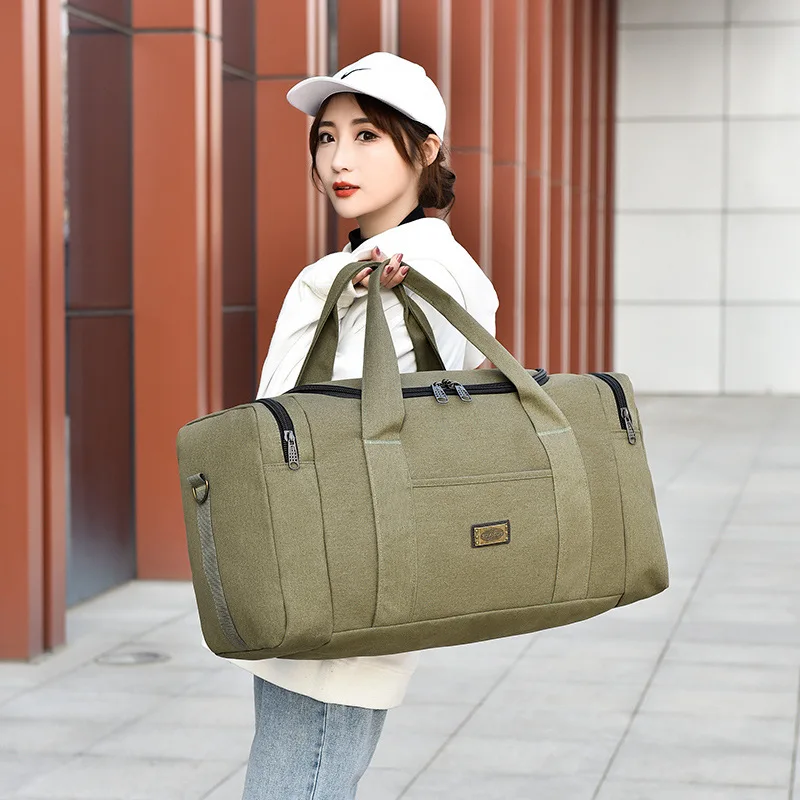 Imagem -03 - Grande Capacidade Canvas Bagagem Bolsa Outdoor Travel Handbag Unisex Espessamento Consignment Bolsa Mochilas Tamanho