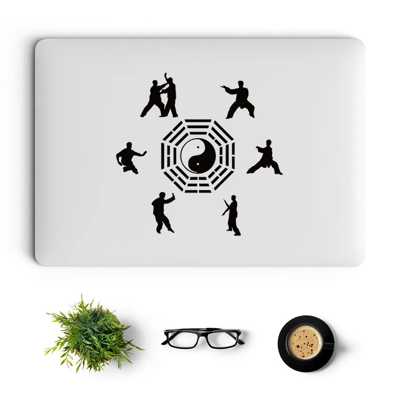 Chinese Kung Fu Tai Chi Vinyl Laptop Sticker for Macbook 13 Pro Air Retina 15 6 Mac Skin Decor Tablet Notebook Decal Autocollant