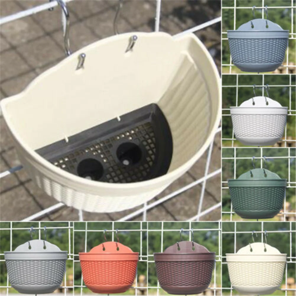 Wall Hanging Flower  Pot Garden Fence Balcony Basket Plant Potted Flower Pot Decoration