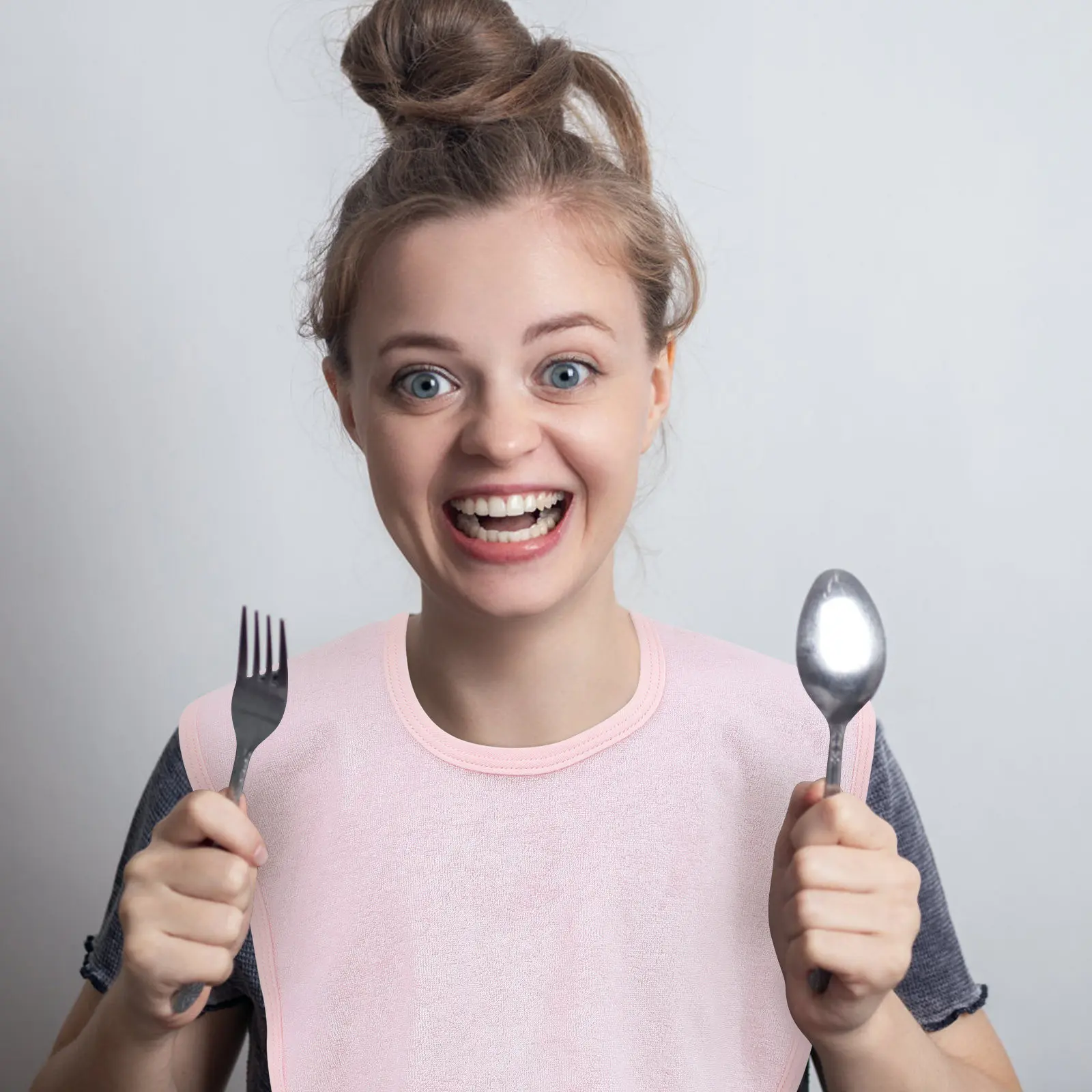 

Adult Bib Adjustable Waterproof Eating Apron Elder Patient Clothing Protector Soft Tpu Bamboo Fabric Eating Clothing Protector