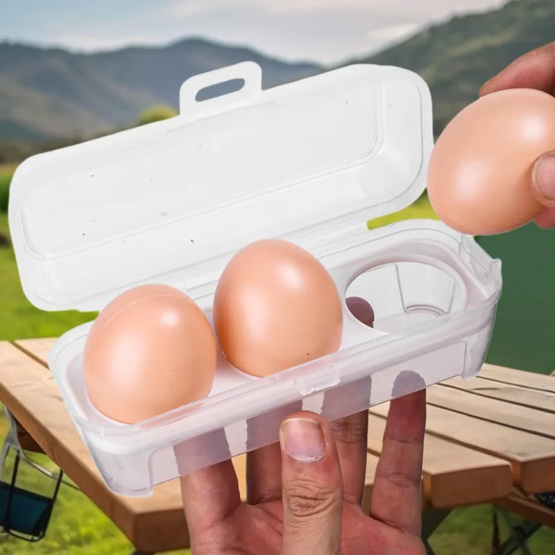 Portable Egg Storage Box Transparent Kitchen Container Case Organizer for Outdoor Camping Picnic 3/4 Grids Egg Holder Container