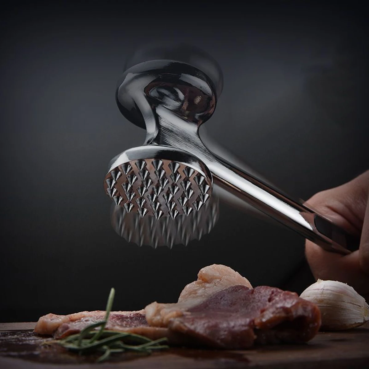 

Сверхмощный молоток для мяса — двусторонний молоток из нержавеющей стали для стейка, курицы и использования на кухне
