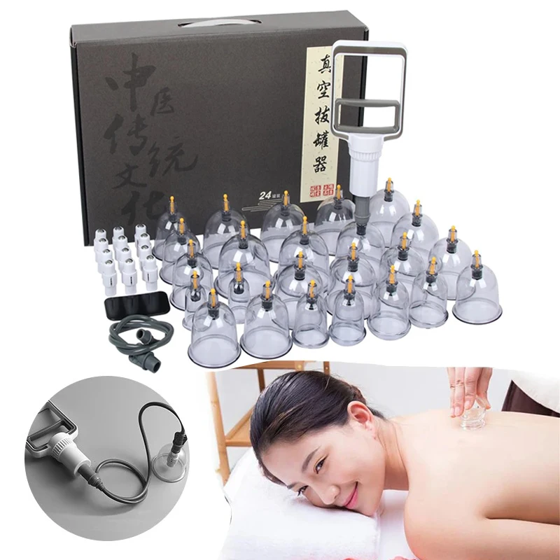 Cupping Therapy Set Chinese Medicine Physiotherapy Vacuum Cupping jars Apparatus Professional Suction Cups Massage With Tube Jar
