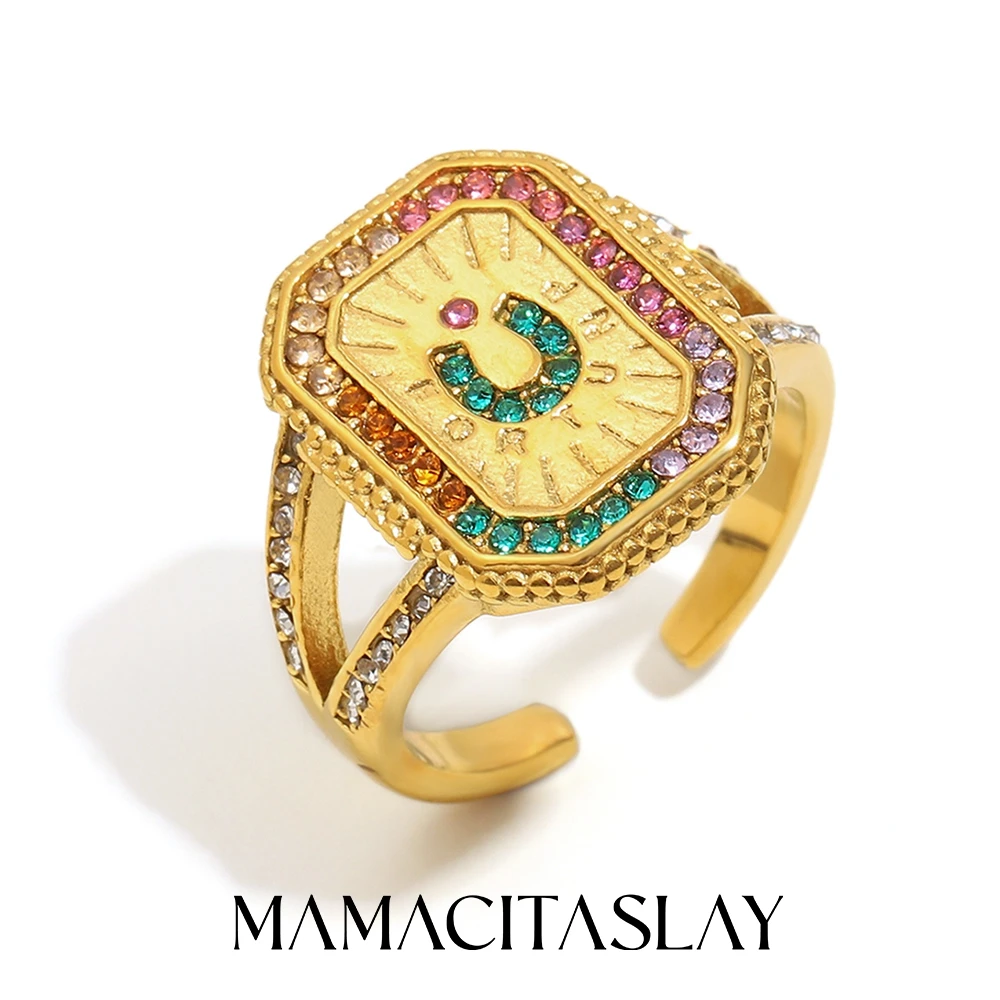 MamacitaSlay 316L roestvrij staal emaille zirkoon hart ster maan ring ketting partij waterdichte sieraden dames charme sieraden