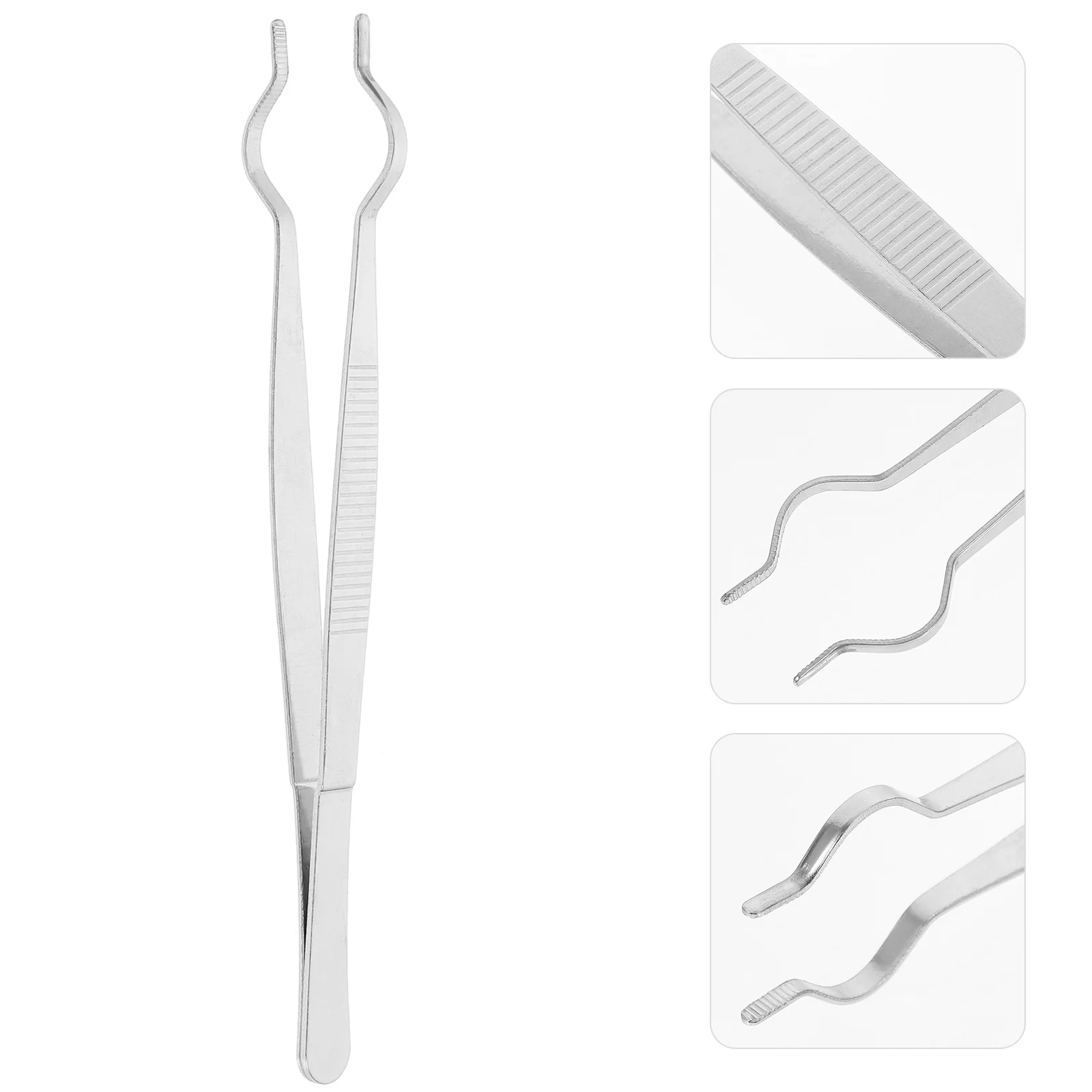 

1pc Stainless Steel Test Tweezer Precision Experimental Lab Equipment Tube Plier Round Nose Metal Glass Tube