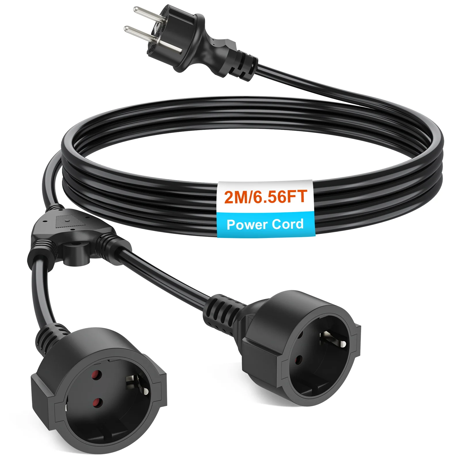 2/3/5/8-Meter Multi-Functional Outdoor Power Cord Waterproof Extension Cable, IP44 16A High-Power Pure Copper Core 3×1mm² Cable
