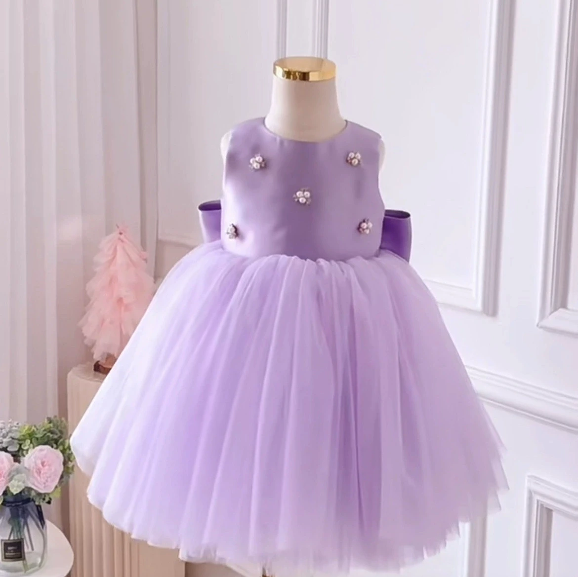 

Праздничные платья для девочек: фиолетовое тюлевое платье принцессы, нарядное платье для выпускного бала, платье для выступления на фортепиано, платье подружки невесты