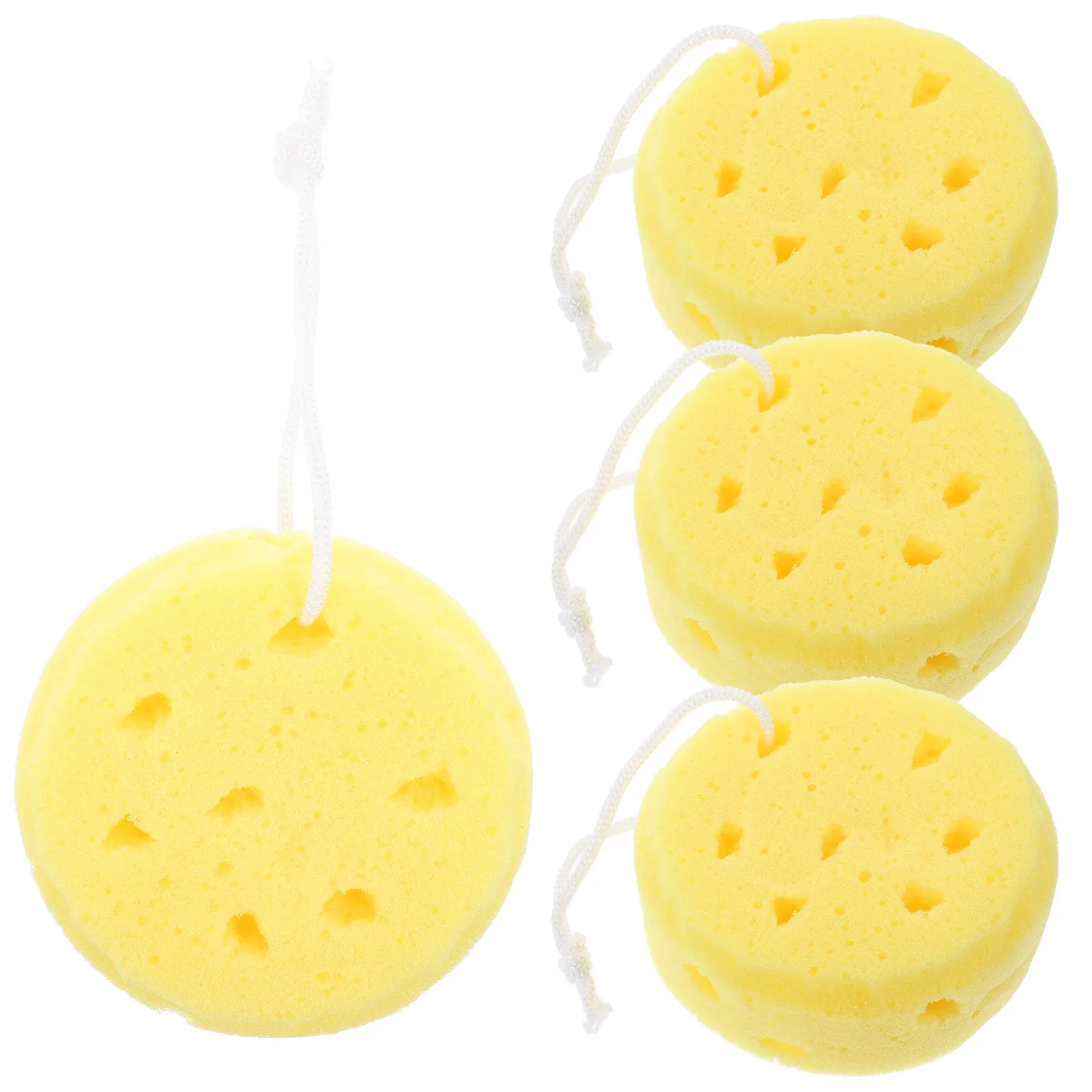 

4pcs Bath Sponge Round Loofah Exfoliating Body Scrubber For Shower Quick Dry Sponges For Bathing Women Men Supply