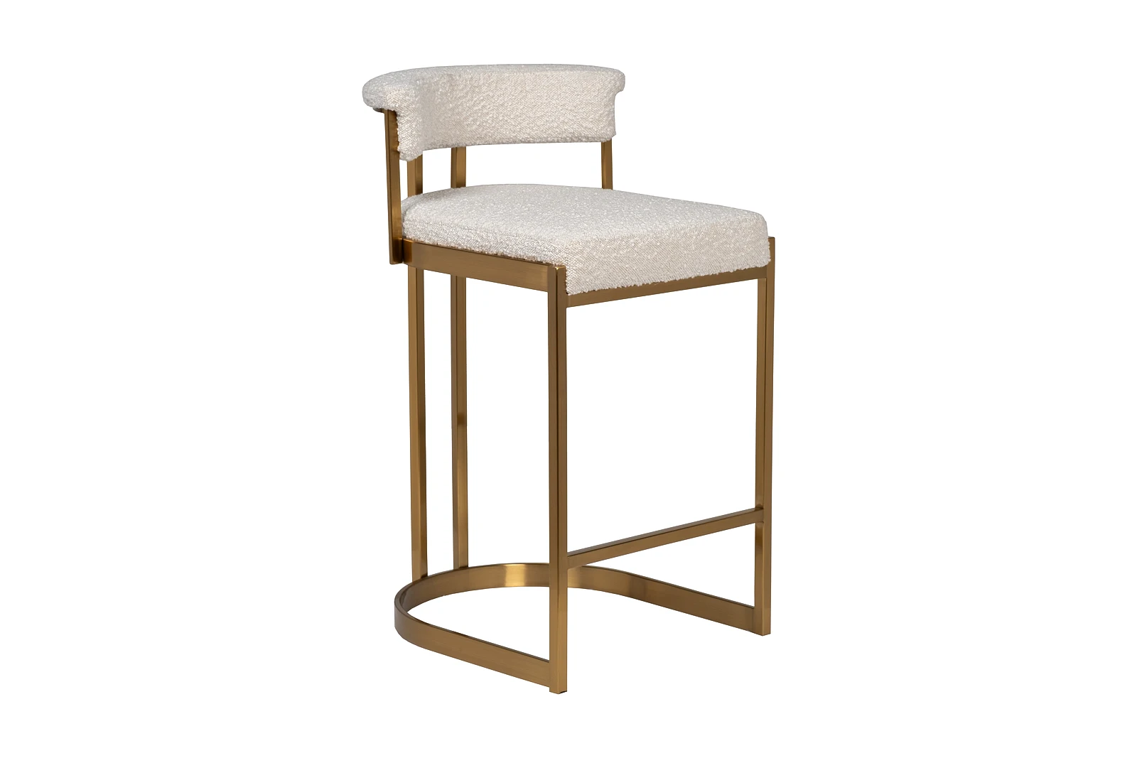 ￥#Modern Fabric Bar Stool with Chrome & Gold Legs 655mm Seat Height Commercial Use for Dining/Living Room