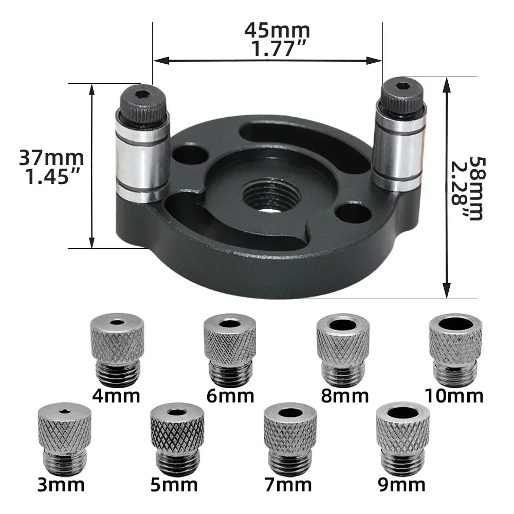 Verbesserte 3-10mm Vertikale Taschenloch-Schablone, selbstzentrierende Dübel-Schablone, Holzbearbeitungs-Legierungs-Lochbohrführung, Locher-Positionierer-Werkzeuge – Detail 16