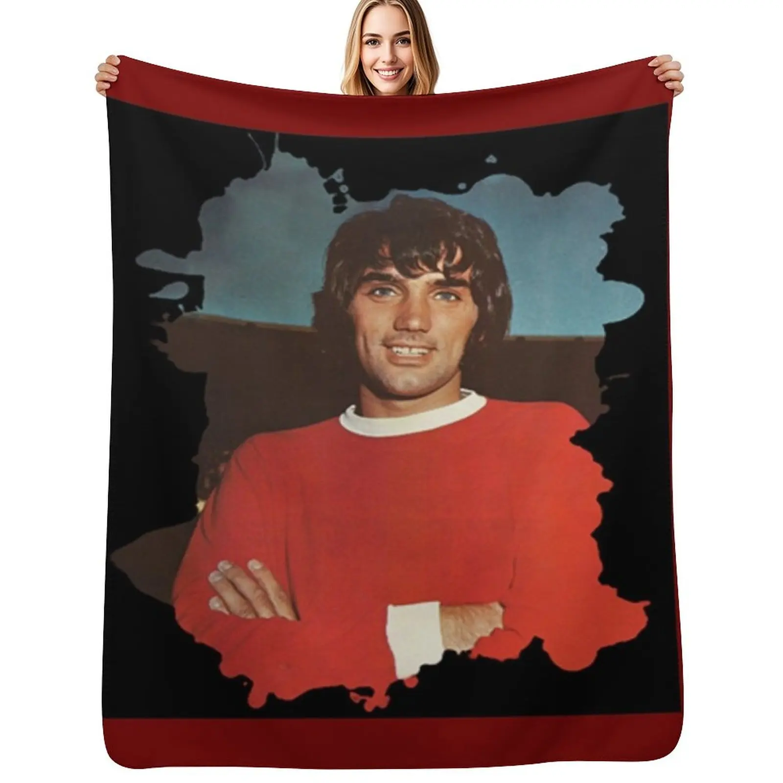 GEORGIE BEST - FOOTBALL SUPERSTAR Throw Blanket Luxury Brand Sofa Throw for babies warm for winter Loose Thermal Blankets