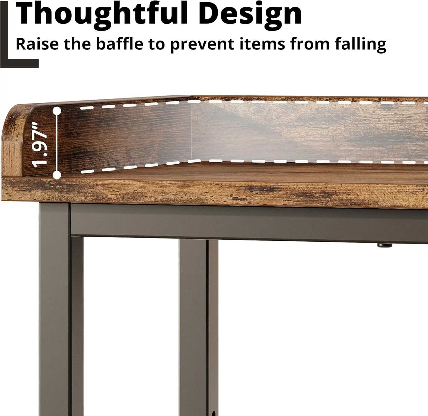 طاولة وحدة تحكم IRONCK مقاس 43 بوصة، طاولة أريكة مع مخرج طاقة، ارتفاع قابل للتعديل، طاولة مدخل المزرعة للمدخل، غرفة المعيشة #5