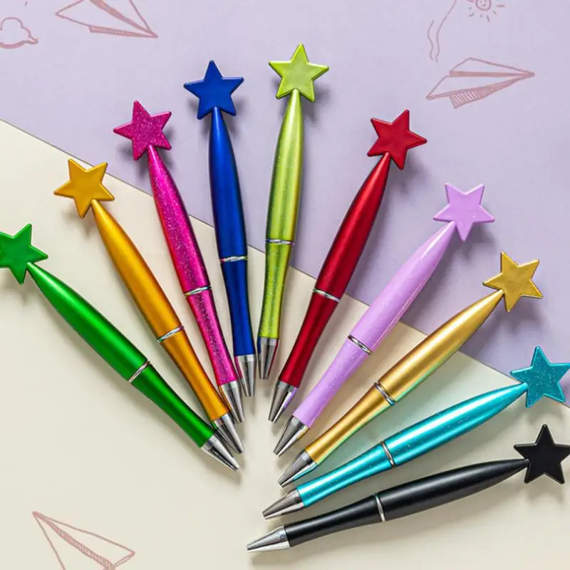 Penna Twist penna a sfera a forma di stella Kawaii penne a forma di stella carina con flusso di inchiostro liscio e colori vivaci per la scuola degli uffici
