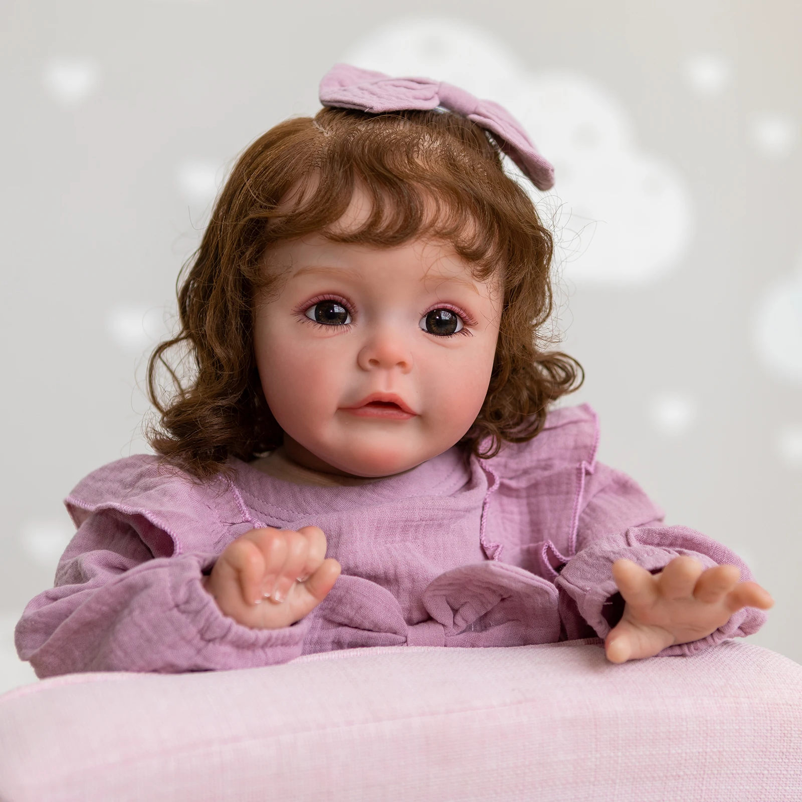 NPK 60CM Huge Baby Reborn Toddler Girl Doll Sue-sue  Lifelike 3D Painted Skin with Visible Veins Collecitle Art Doll