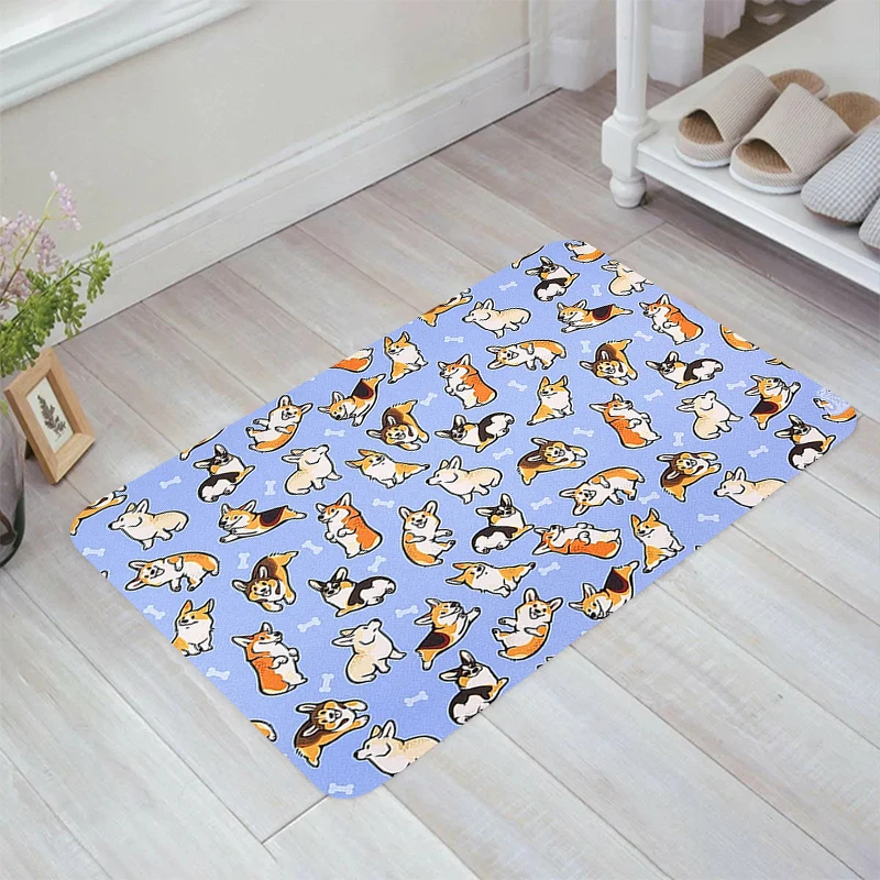 Cute Dog Cartoon Floor Mat Rugs Room Mats Kitchen Carpet Doormat Entrance Door Carpets Home Balcony Foot Rug Bathroom Bath House