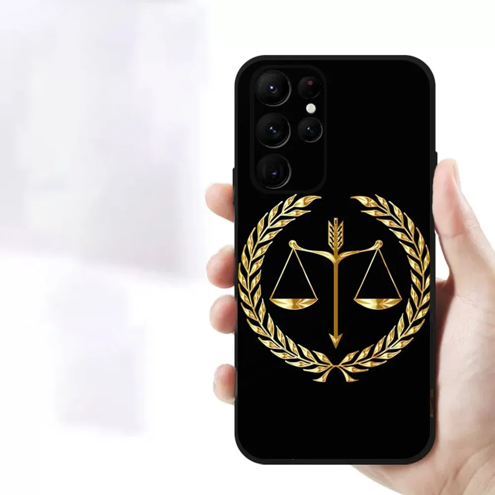 Law Lawyer Judge Justice  Phone Case For Samsung S23,23,22,30,21,10,9,Note20 Ultra,Lite,Ultra,5G,Plus,FE,Black Soft Case