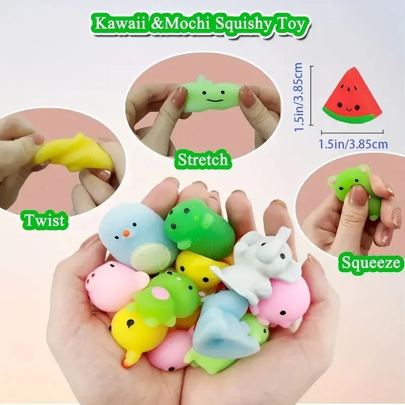 20-50PCS Kawaii Squishies Mochi Anima Squishy Toys For Kids Antistress Ball Squeeze Party Favors Stress Relief Toys For Birthday