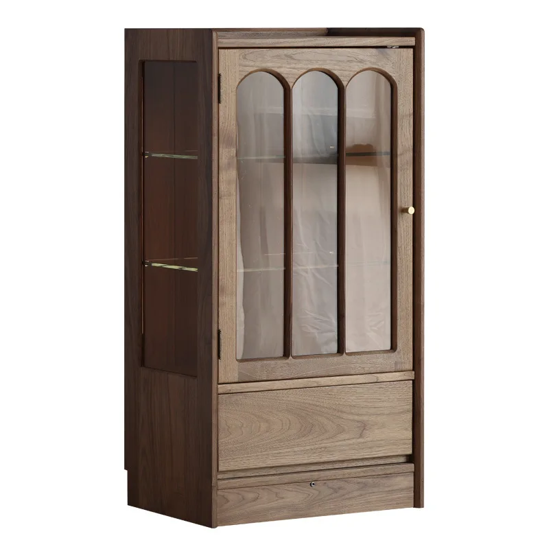 

Винтажный винный шкаф в скандинавском стиле, телевизор из черного ореха, низкий шкаф, боковой шкаф для дивана из массива дерева, витрина для хранения чайного сервиза