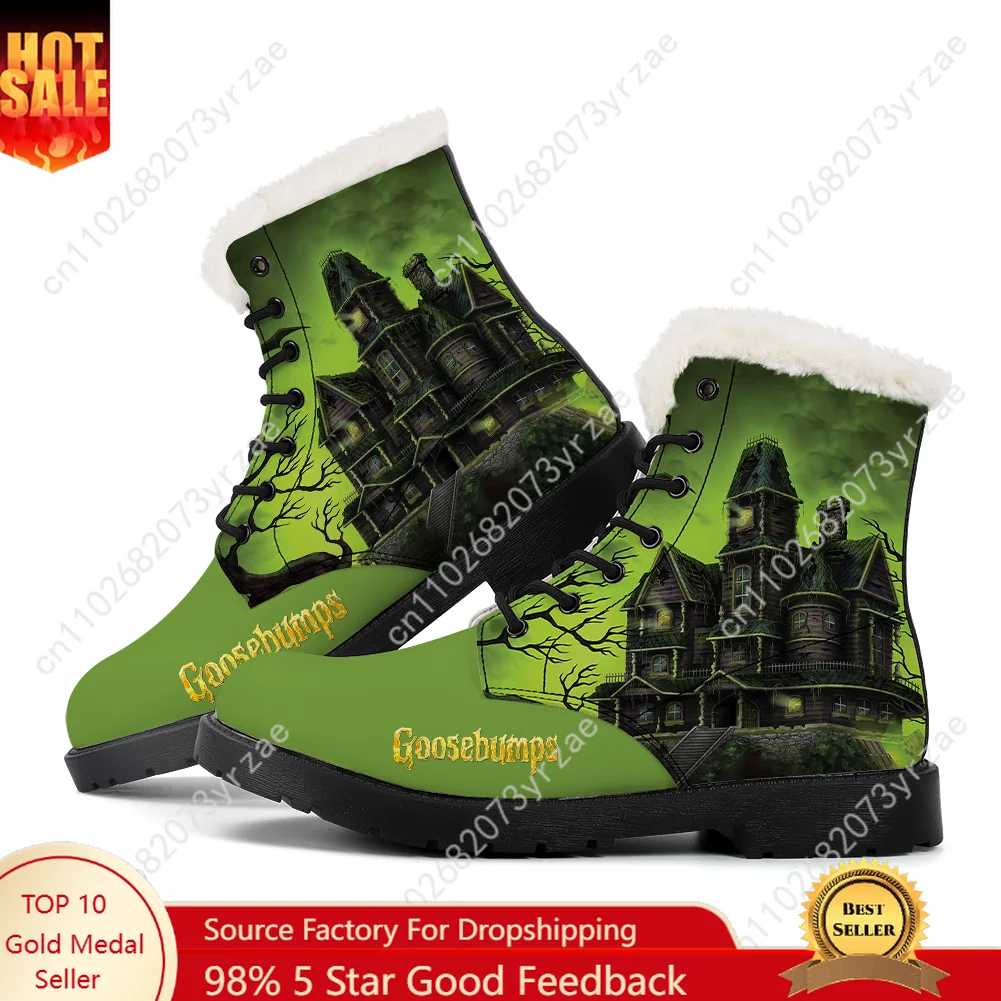 

Goosebumps Plush Boot Mens Womens Teenager Casual Shoe Outdoor Warm Boot High Quality Personalized Pattern Custom Made Shoes