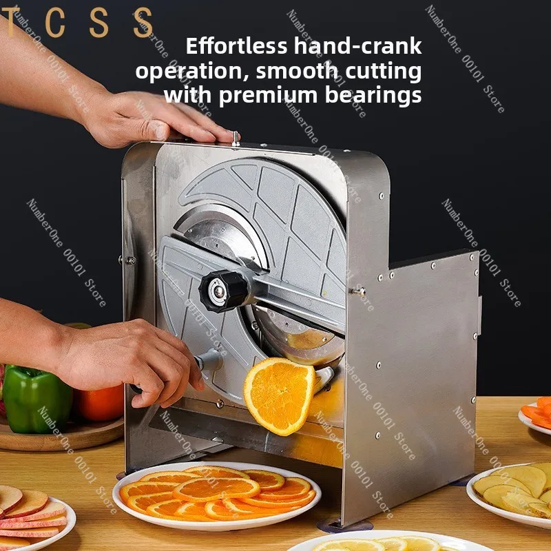Stainless Steel Commercial Vegetable Cutter, Adjustable Electric Slicer For Fruit, Lemon & Vegetable Cutting
