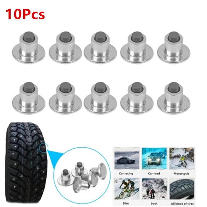 10Pcs Motorcycle Bike Tire Anti-Slip Studs Universal Winter Snow Spikes Tyre Cleats for Car Bicycle Shoe Soles Snow Nails