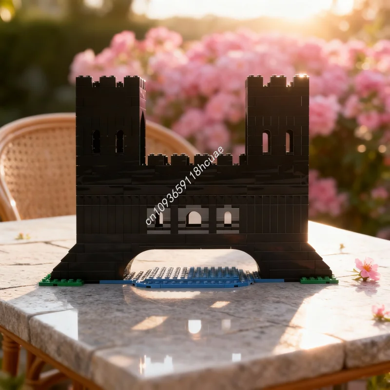 

541 деталь MOC: Модель замка Черных Рыцарей, конструктор, рождественский подарок, развивающая игрушка для творчества и обучения