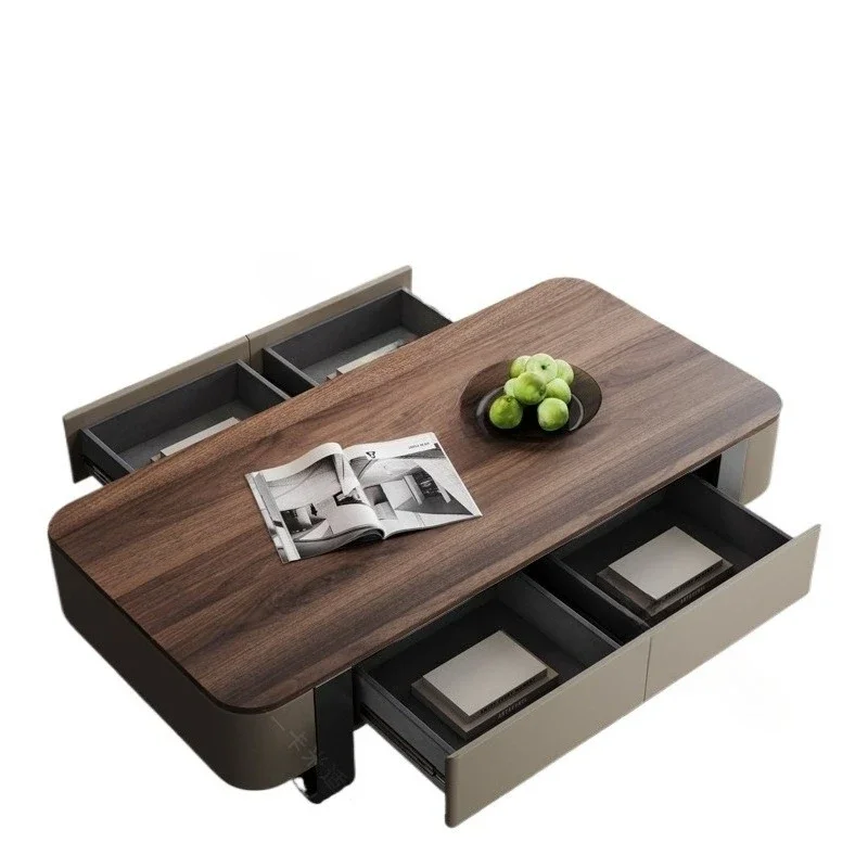 

Solid wood coffee table TV cabinet combination living room 2025 new light luxury modern high-end sense