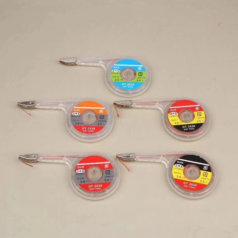 جديلة ديسولديرينغ قوية 1.5/2.0/2.5/3.0/3.5 مللي متر عرض 3 متر طول شفط القصدير لحام مزيل الفتيل سلك بغا أداة إصلاح لحام #5