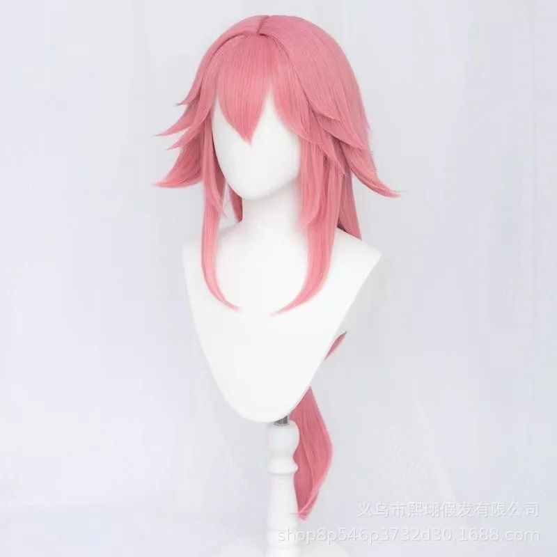 Genshin Impact Yae Miko cosplay anime wig with an imitation scalp and upturned sides