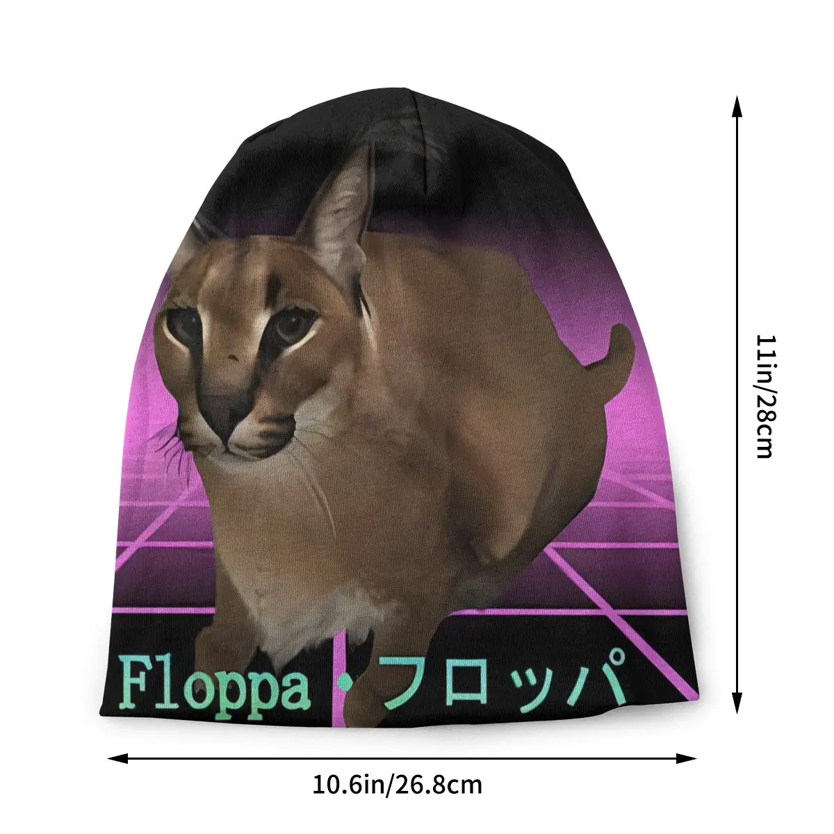 Big Floppa Cat Animal Skullies Beanies Autumn Spring Hats Humor Thin Bonnet Hipster Caps Men Women's Earmuffs