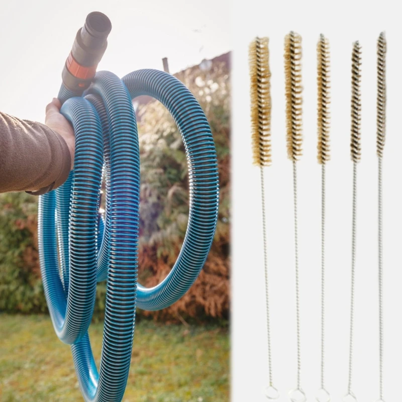 5Piece Brass Wire Pipe Brushes Tube Cleaning Brushes Set for Thorough Cleaning of Tubing and Cylinders 6 15mm