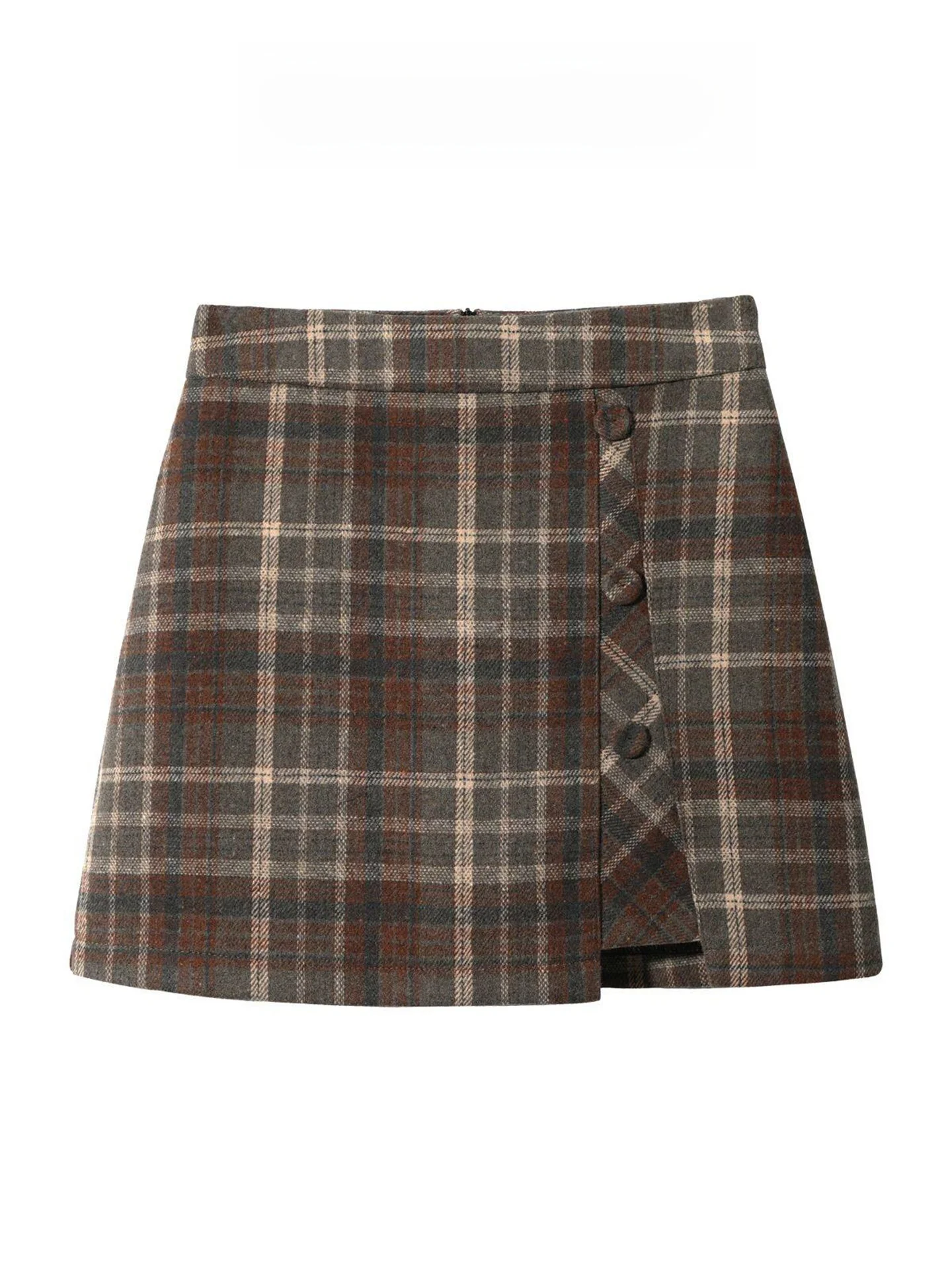 

Retro Plaid A-Line Skirt Women's Spring College Style High Waist Slim Fit Short Skirt Casual High Waist Type Skirt