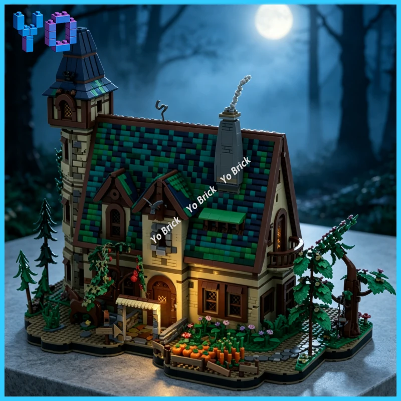 Medieval Emerald Cottage Small Modular Building Blocks 6338 pcs Rural Village Hut Display Accessory Kit