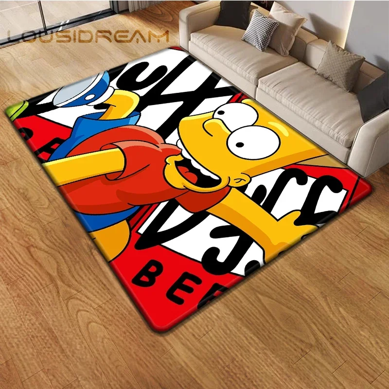 Cartoon S-Simpson HD Printed Carpet Household Rug Children's Room Living Room Chair Bedside Modern Simple Floor Mat Kawaii Rug