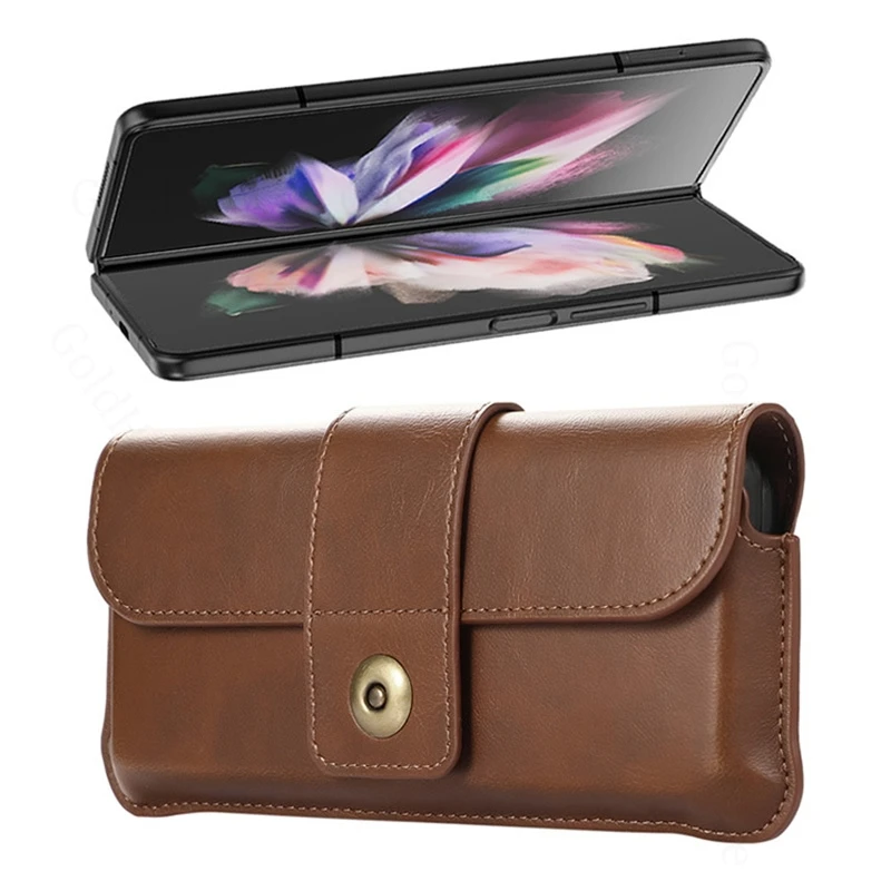 

Shell Phone Pouch Leather Case For Motorola RAZR Fold 5G Magnetic Belt Waist Bags For Moto Razr Fold Phone Holder Holster Cover