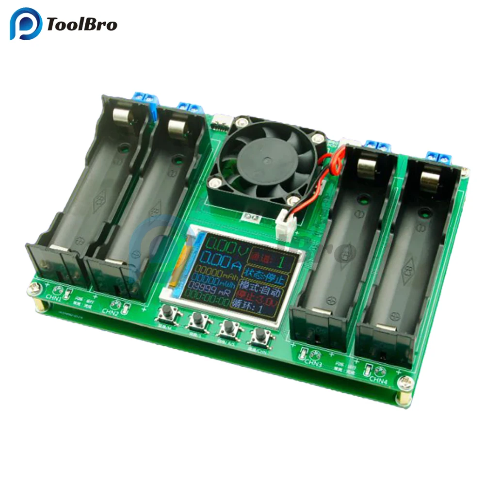 4 Channel Digital Battery Tester 18650 Lithium Battery Capacity Internal Resistance Detector Voltage Current Power Energy Meter