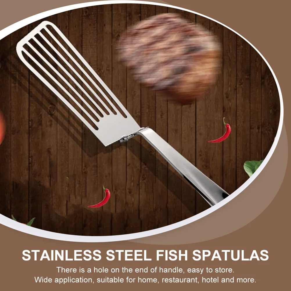 

Stainless Steel Frying For Cooking Heavy Duty Non-Stick Griddle Kitchen Gadgets Silver Steak Fish Spatula Fried Shovel