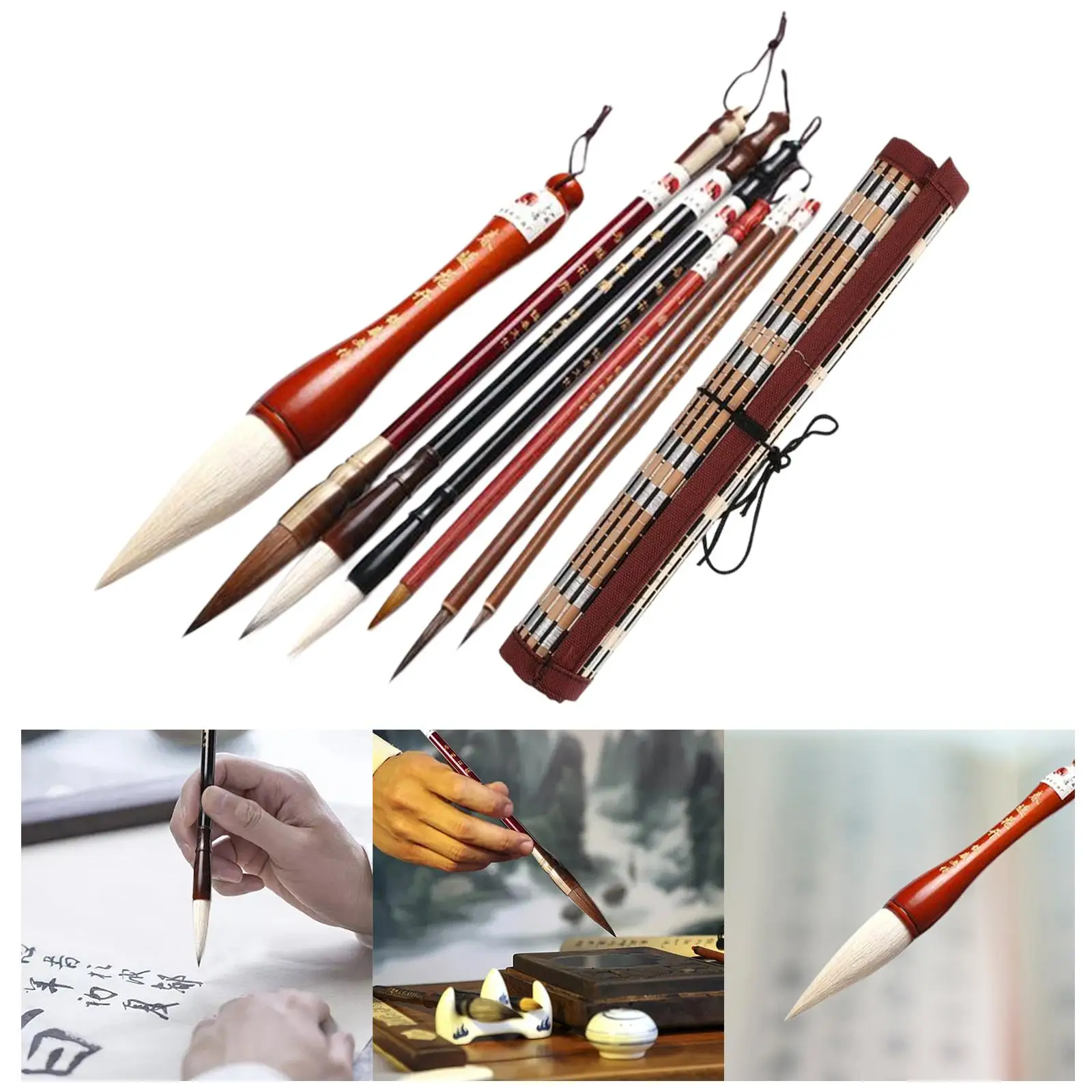 فرش الخط الصيني رسم الفن النمط الياباني الكتابة فرشاة سومي